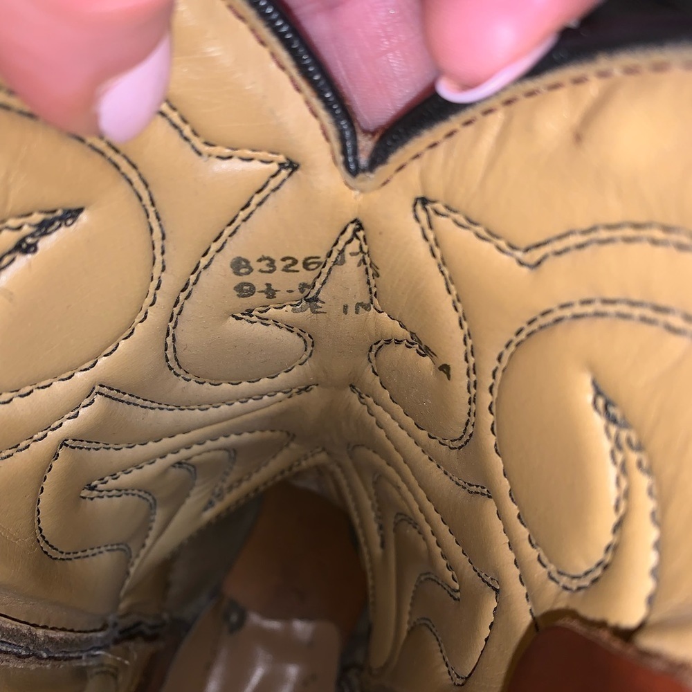 New West Men’s Leather Cowboy Boots Brown 9 1/2 - Picture 8 of 8